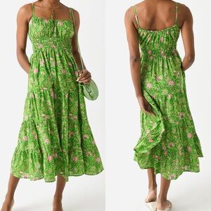 Green Floral Midi Dress